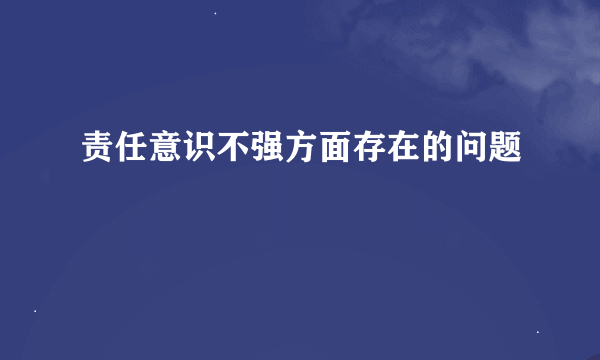 责任意识不强方面存在的问题