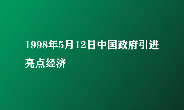 1998年5月12日中国政府引进亮点经济