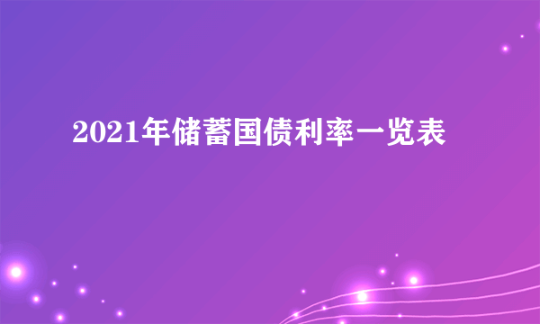 2021年储蓄国债利率一览表