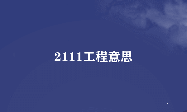 2111工程意思