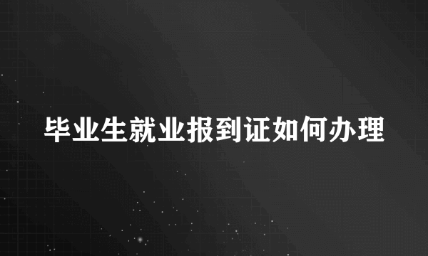 毕业生就业报到证如何办理