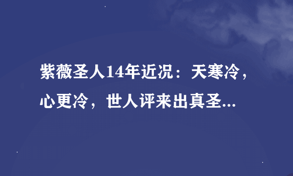 紫薇圣人14年近况：天寒冷，心更冷，世人评来出真圣，静也等，苦也等，千千沙尘难寻人，我感觉圣人很