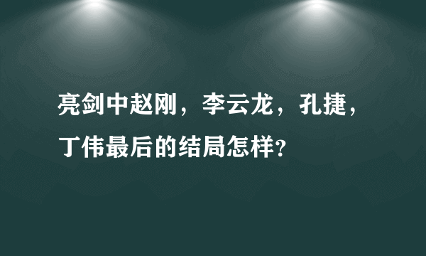 亮剑中赵刚，李云龙，孔捷，丁伟最后的结局怎样？