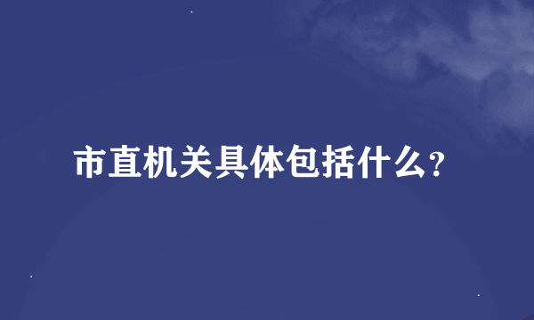 市直机关具体包括什么？