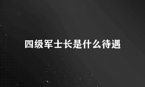 四级军士长是什么待遇