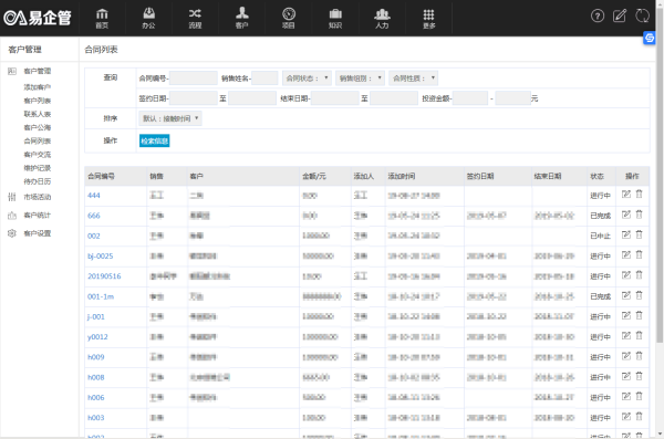 CRM客户管理系统包括哪些功能？