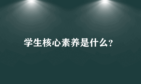 学生核心素养是什么？