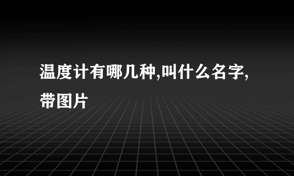 温度计有哪几种,叫什么名字,带图片