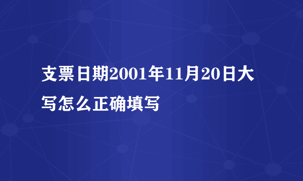 支票日期2001年11月20日大写怎么正确填写