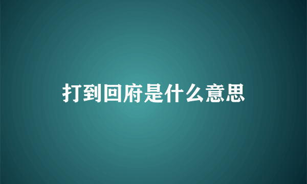 打到回府是什么意思