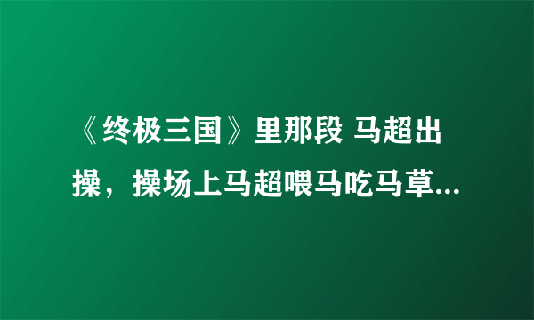 《终极三国》里那段 马超出操，操场上马超喂马吃马草..的绕口令帮我找到好吗？