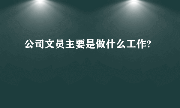 公司文员主要是做什么工作?