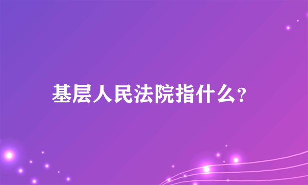 基层人民法院指什么？