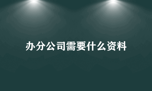 办分公司需要什么资料