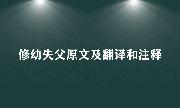 修幼失父原文及翻译和注释