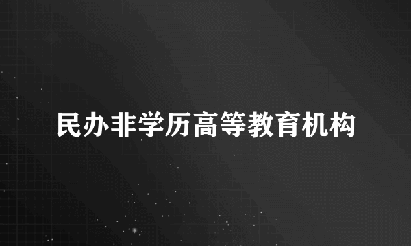 民办非学历高等教育机构