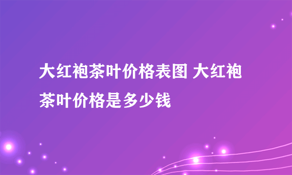 大红袍茶叶价格表图 大红袍茶叶价格是多少钱