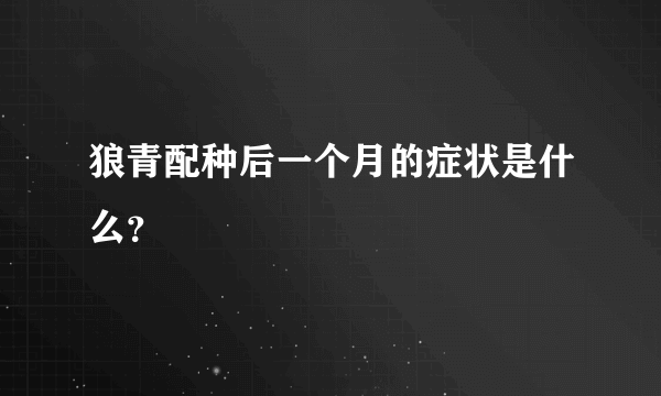 狼青配种后一个月的症状是什么？