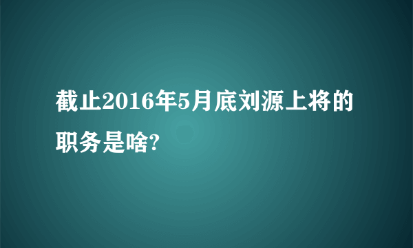 截止2016年5月底刘源上将的职务是啥?