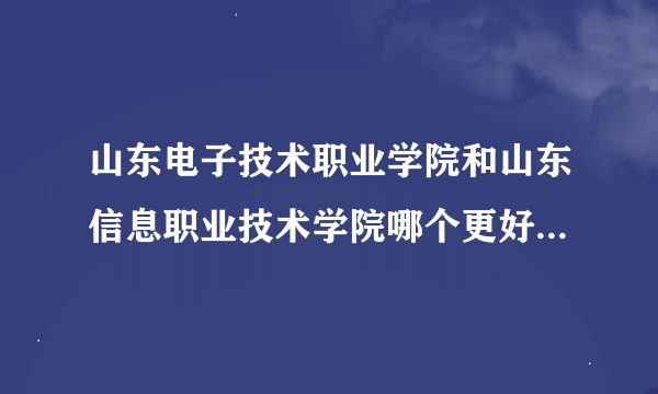 山东电子技术职业学院和山东信息职业技术学院哪个更好点啊 详细点 谢了