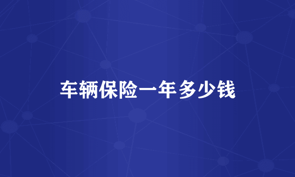 车辆保险一年多少钱