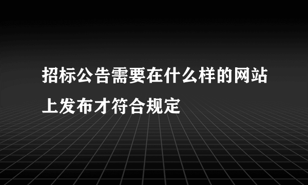 招标公告需要在什么样的网站上发布才符合规定