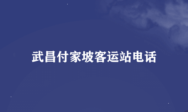 武昌付家坡客运站电话