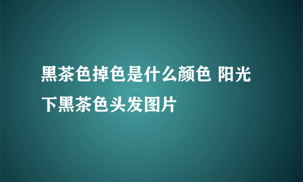 黑茶色掉色是什么颜色 阳光下黑茶色头发图片