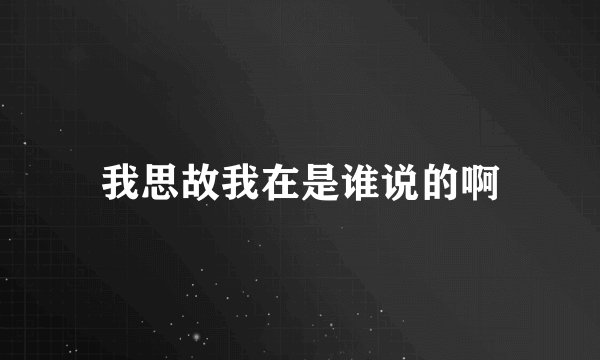 我思故我在是谁说的啊