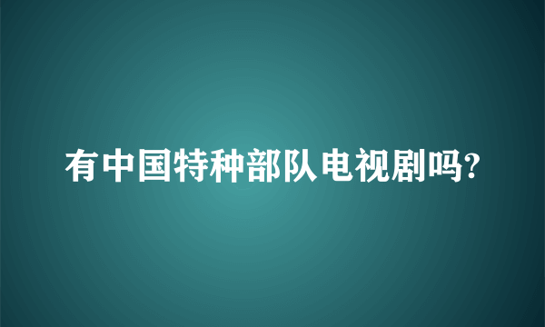 有中国特种部队电视剧吗?