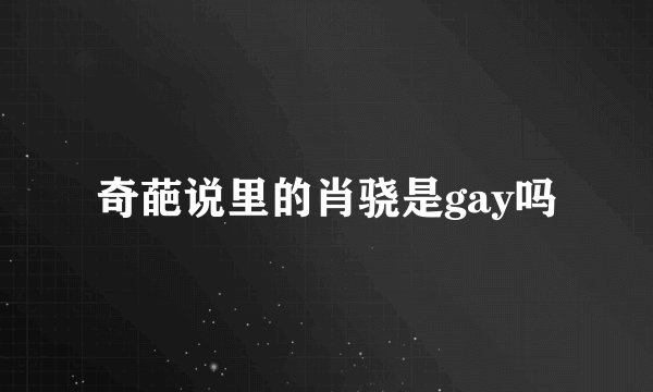 奇葩说里的肖骁是gay吗