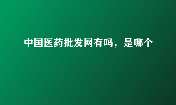 中国医药批发网有吗，是哪个