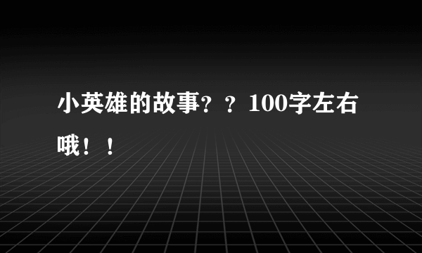 小英雄的故事？？100字左右哦！！