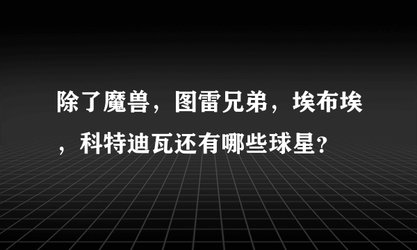 除了魔兽，图雷兄弟，埃布埃，科特迪瓦还有哪些球星？