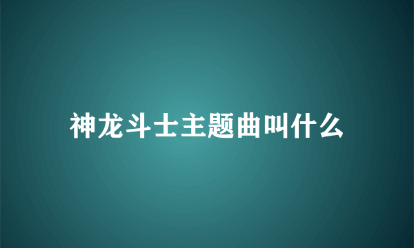 神龙斗士主题曲叫什么