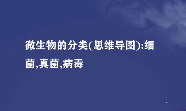 微生物的分类(思维导图):细菌,真菌,病毒