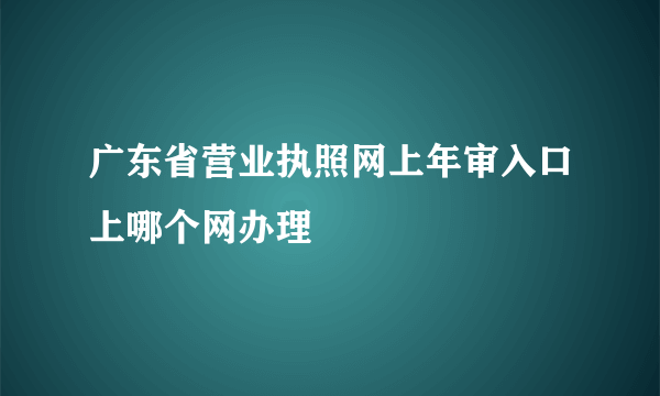 广东省营业执照网上年审入口上哪个网办理