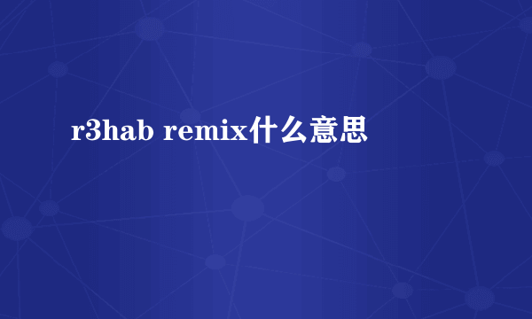 r3hab remix什么意思