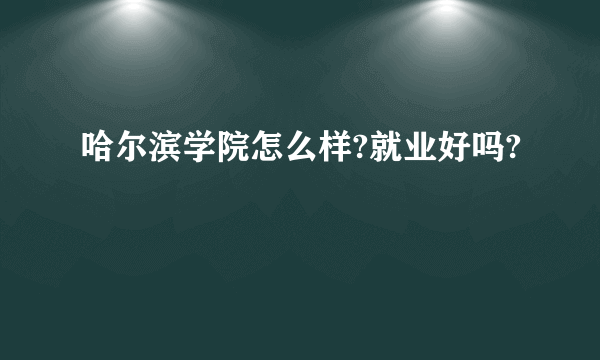 哈尔滨学院怎么样?就业好吗?