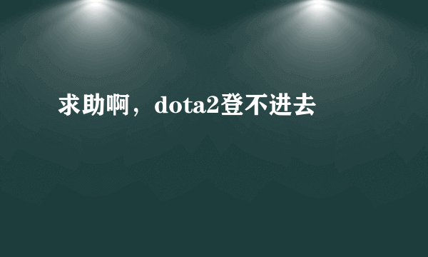 求助啊，dota2登不进去