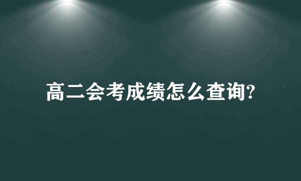 高二会考成绩怎么查询?