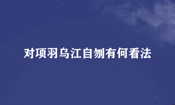 对项羽乌江自刎有何看法