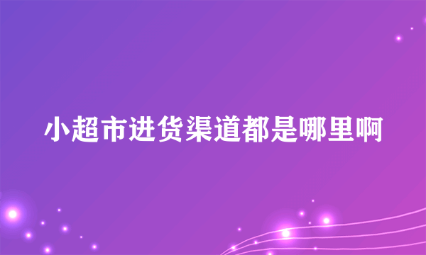 小超市进货渠道都是哪里啊