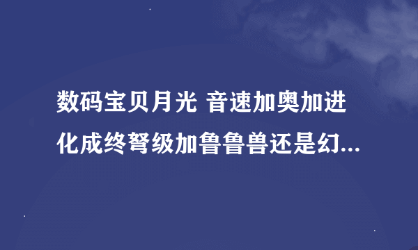 数码宝贝月光 音速加奥加进化成终弩级加鲁鲁兽还是幻影加奥加？ 要是后者的话怎么进化成爆裂形态？