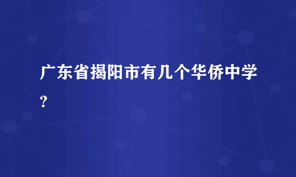 广东省揭阳市有几个华侨中学?