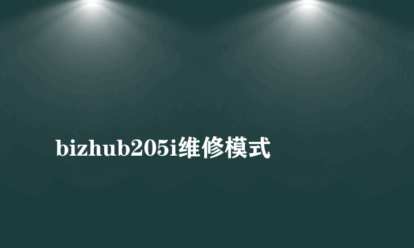 
bizhub205i维修模式

