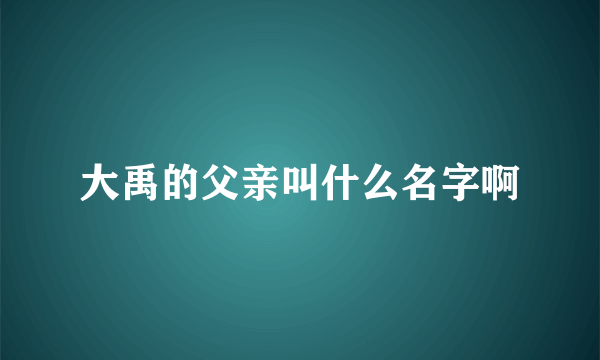 大禹的父亲叫什么名字啊