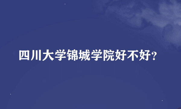 四川大学锦城学院好不好？