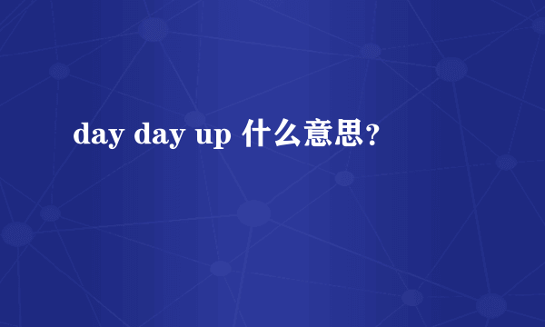 day day up 什么意思？