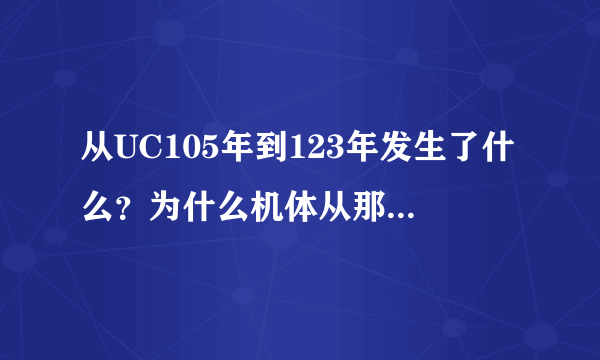 从UC105年到123年发生了什么？为什么机体从那么大变成了那么小？还有F90高达是根据什么机体